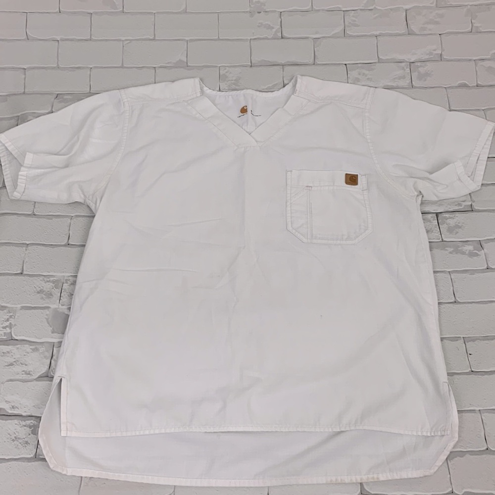 💰Bundle 3/$30 Carhartt White Scrub Top One pocket Size Small